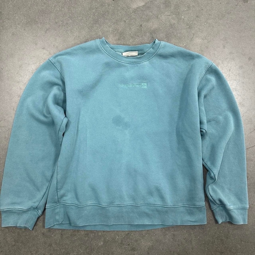 Quiksilver teal crewneck pull-over sweatshirt center hit Size womens M